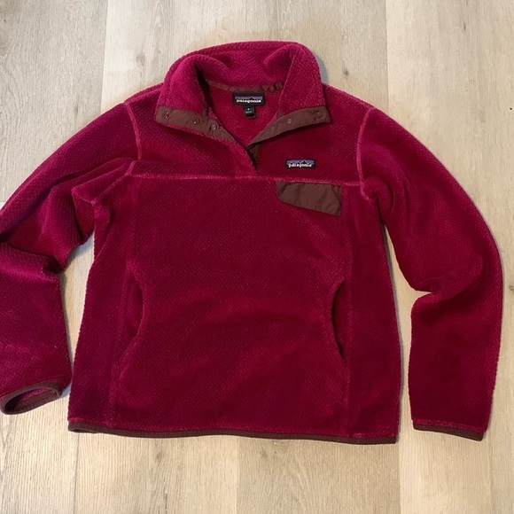 Patagonia Re-tool Snap T Fleece Pullover Magenta Purple Womens Sz S Jacket - Picture 2 of 10